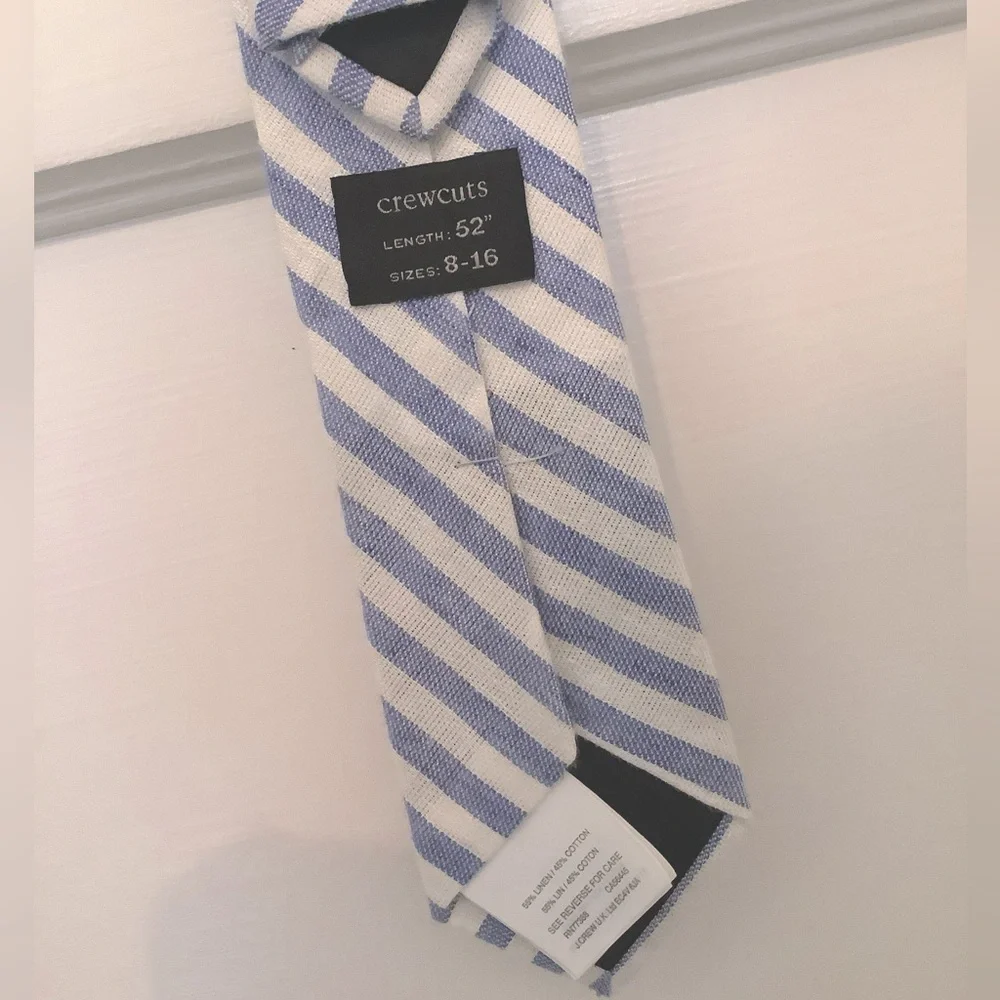 J Crew Crewcuts Teen Boys Blue & White Tie Length 52” Sizes 8-16